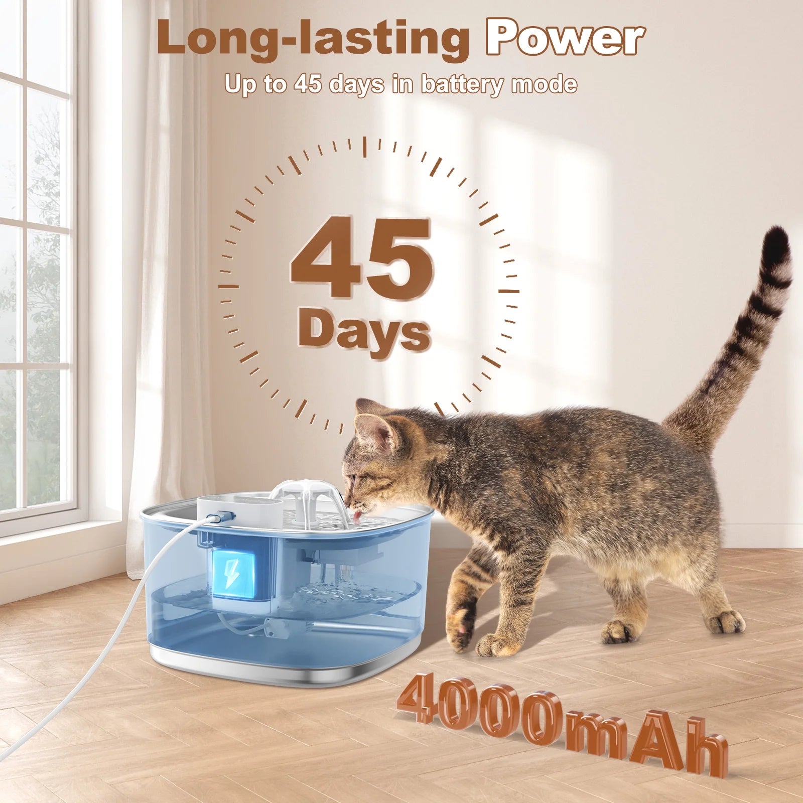 Furmate™ Wireless Stainless Steel Pet Water Fountain