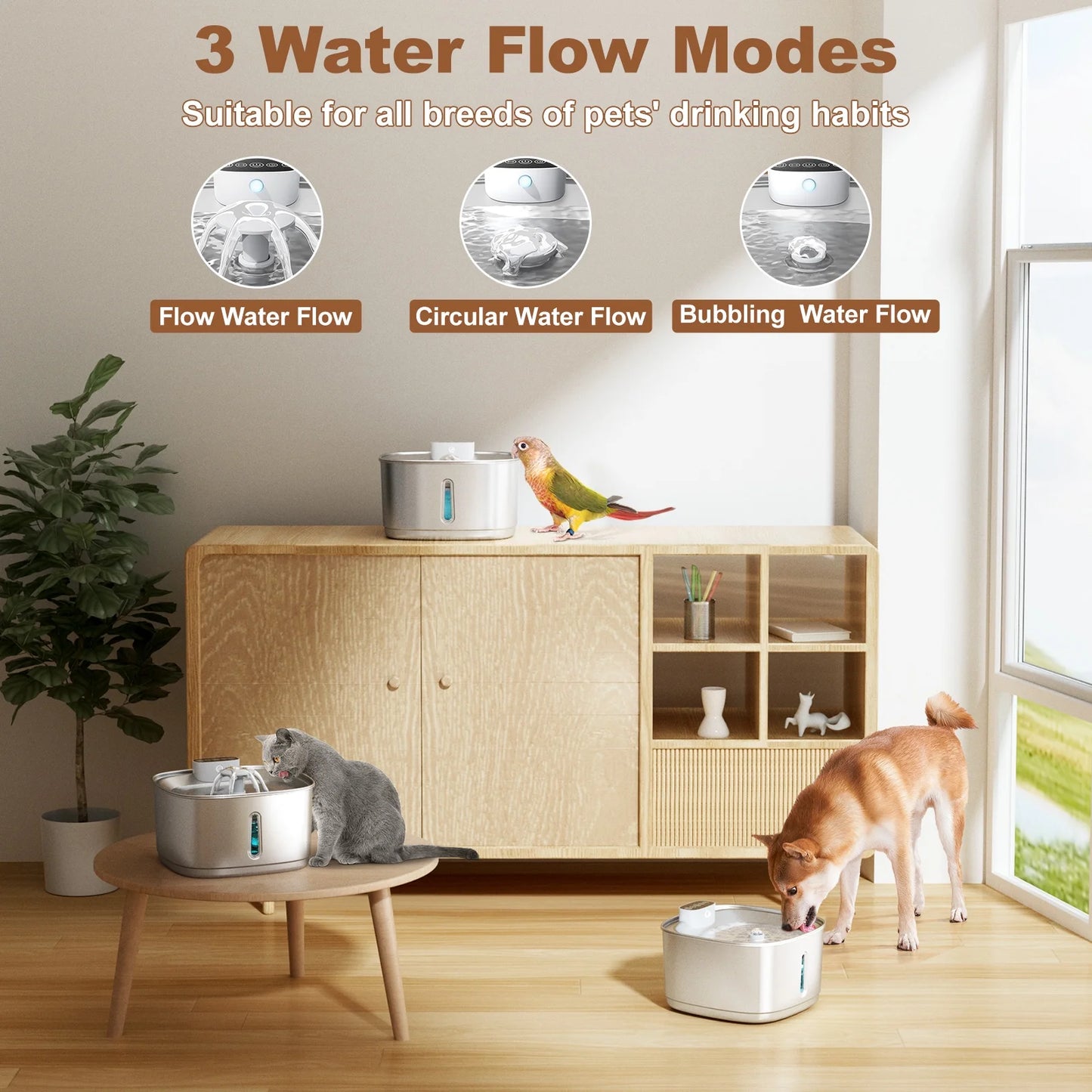Furmate™ Wireless Stainless Steel Pet Water Fountain