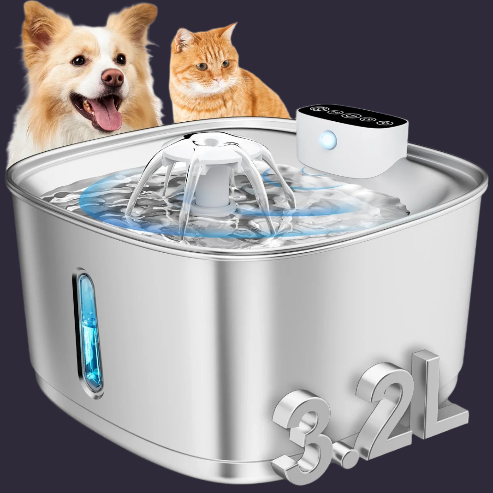 Furmate™ Wireless Stainless Steel Pet Water Fountain